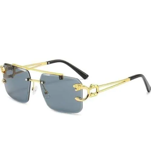 SUMMER DREAM black golden rimless metal frame sunglasses
