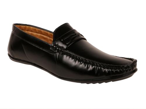 Shoes Kingdom Party Shining Men's LB726 Black Moccasin Loafer Shoes