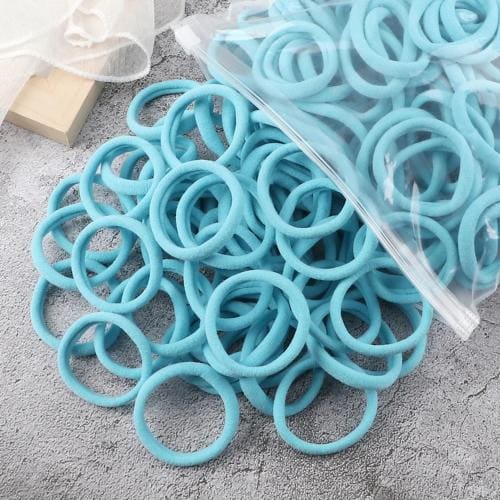 Diversa Hair Ties, Ponytail Holders for Thick Thin Hair, Elastic Hair Ties for Women, Girls, No Cease Nylon Hair Ties, Soft Seamless Hair Bands, No Damage (Skyblue, Pack of 30 Ps)