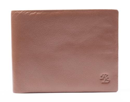 Rustic Leather Pasting Mens Leather Coin Wallet Tan