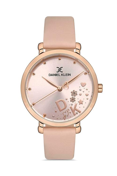 Daniel Klein Analog Rose Gold Dial Pink Strap Watch For Women