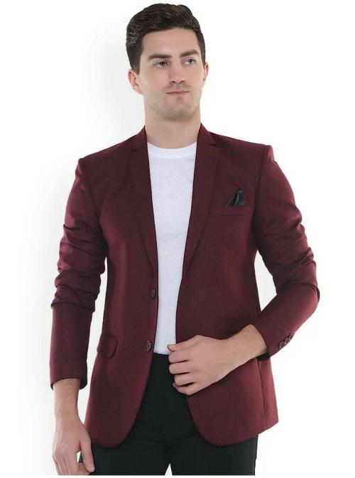 Mahamaya Fabrics Fashion Men Maroon Blazer (Size 40)