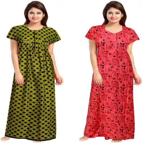 Sajao Creation Women Nighty Set (Multicolor)