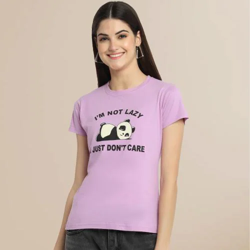 Fabflee Stylish Cotton Printed Round Neck Tees For Women | Women's T-Shirt | Tshirt For Women | Womens Tshirt | Tee | Tshirt | Casual Tshirt | Regular Wear Tshirt For Women