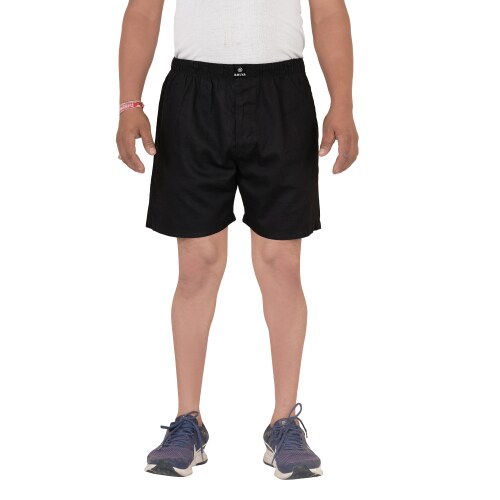 BULYA Men's Cotton Boxers - Lightweight and Comfortable Boxers with Honeycomb Pattern, Above Knee Length, and Loose Fit for All-Day Comfort and Durability