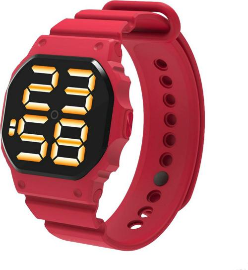Mastrena Digital Black Dial Red Strap Watch For Boys & Girls