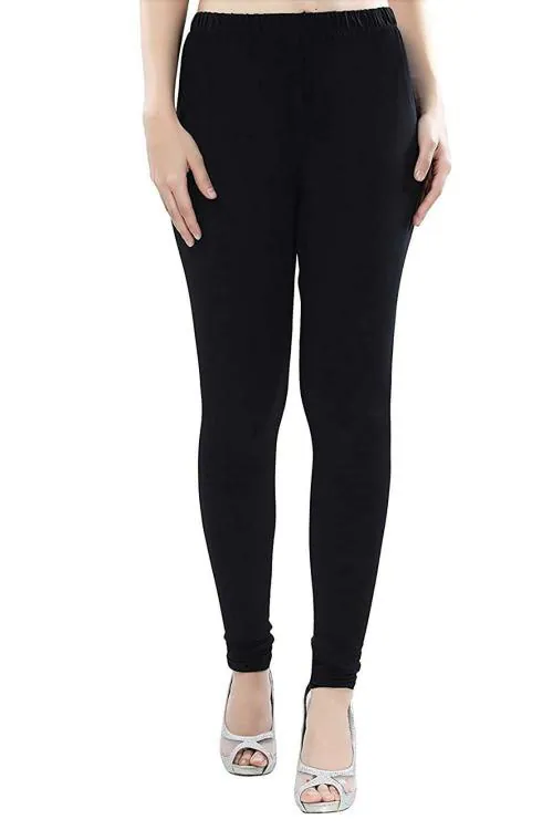 Pelian Women Black Cotton Full Length Legging (XXL)