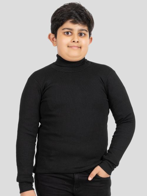 YHA Boys Turtle Neck Full Sleeve Sweaters Black