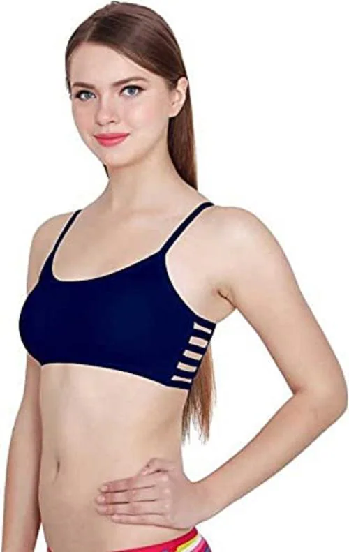 SHREE HANS FASHION Women's Pretty Padded 6 Straps Everyday Bra Stylish , Full Coverage , Breathable 6 Strap Bra , Pack Of 2 , Blue