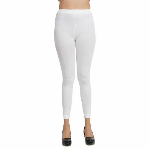 N2S NEXT2SKIN Women's Spandex Footless Opaque Stocking Pantyhose Tights (White)