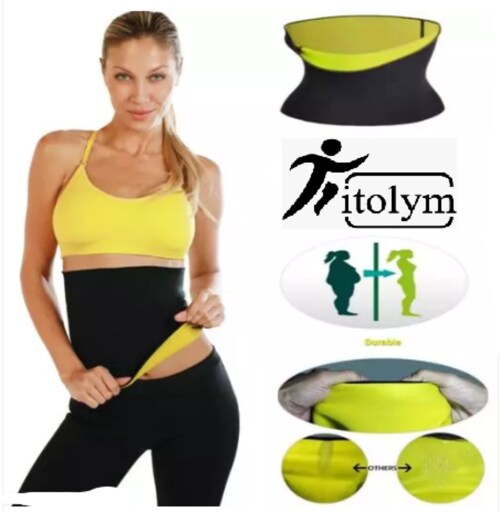 Hot Sweating Waist Trimmer Fat Burner Belly Tummy Yoga Wrap Black Exercise Belt