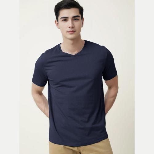 Rad Prix Men Navy V neck T-shirt