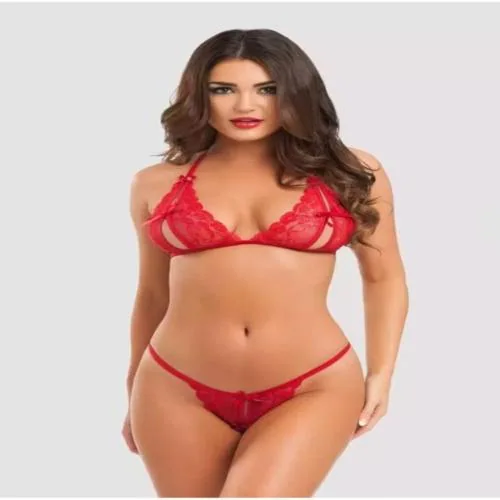 YOROTO FASHION Bra & panty Set Solid Red Lingerie Set