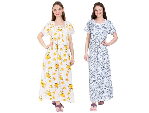 REDGLO Cotton Printed Full Length Women's Nightwear & Night Gown/ Nighty /92