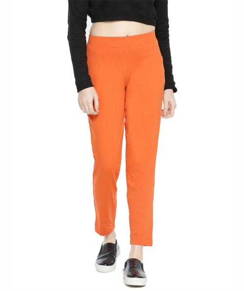 Dollar Missy Women Pack of 1 Straight Fit Solid Cigarette Trousers- Mango