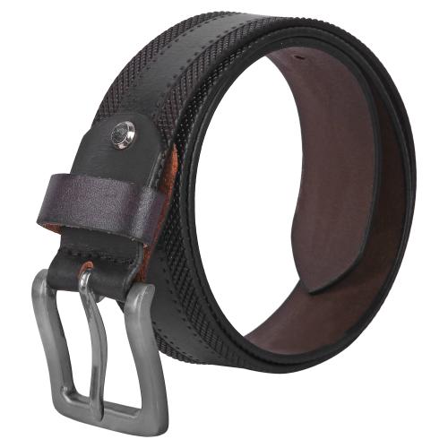 Creature Textured Print Casual Black Genuine Leather Belts For Men CRE-TMB-123-44