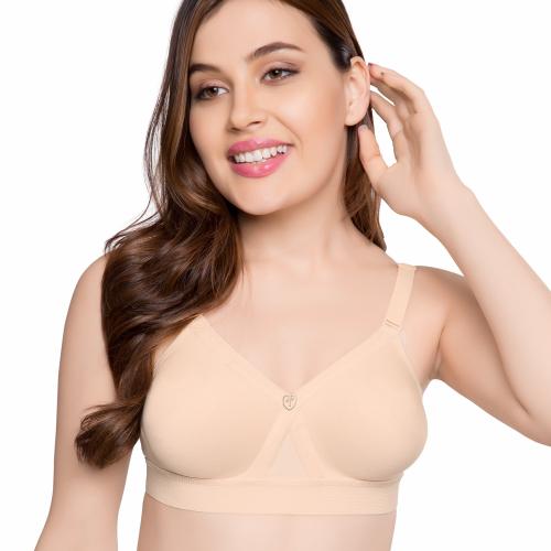 Buy TRYLO ALPA WOMEN'S HOSIERY COTTON NON-PADDED NON-WIRED MOLDED FULL  COVERAGE BRA ALPA Beige 36G Online at Best Prices in India - JioMart.