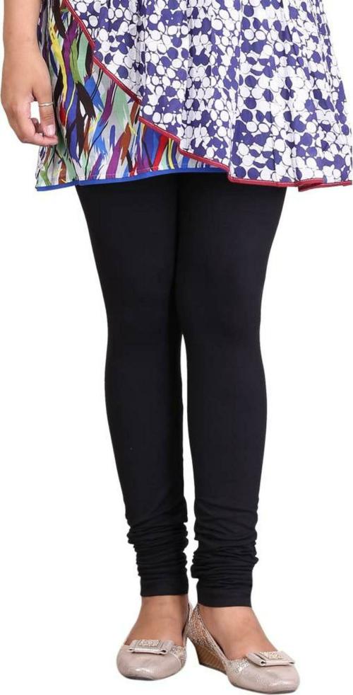 Springbuds Women Black Solid Cotton Lycra Blend Leggings - XL