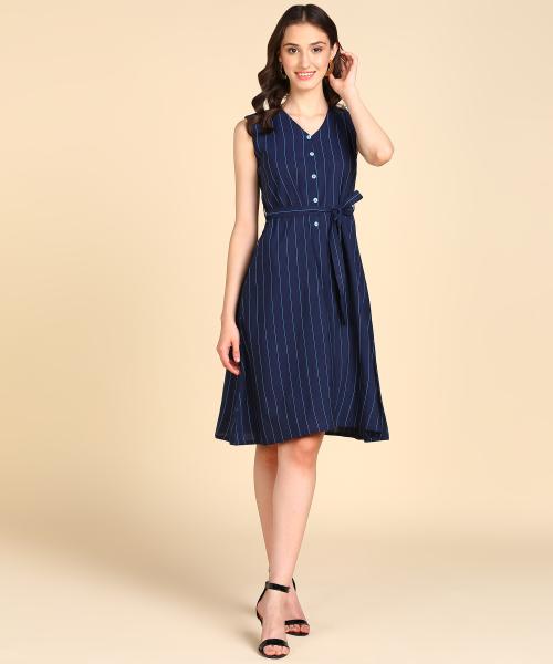 Buy Rudraaksha trendy knee length dress for women Online at Best Prices