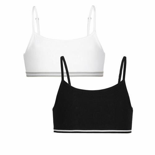 CHARM N CHERISH Beginners Bra for Girls, Non Padded Breathable Cotton Teenage Bra, Solid & Polka Dotted Combo Bra Pack of 2