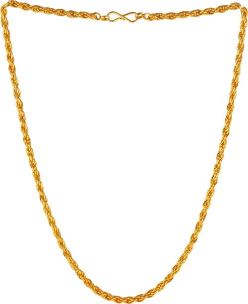 Brado Jewellery Gold Plated Alloy, Stainless Steel Gold Chain for Men