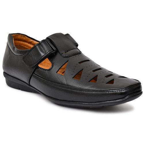 Amble Ethnic Wear Sandals for men (Black)