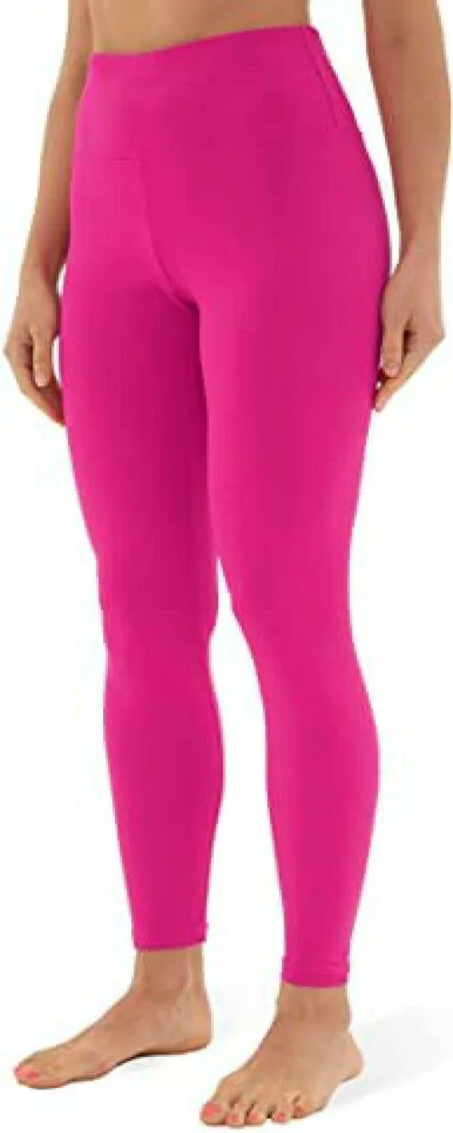 SHAPERX Women Magenta Solid Cotton Lycra Blend Leggings (S)