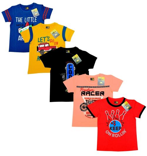 Buy Esteem Kids Printed Cotton Boys Tshirt (Pack of 5) Online at Best