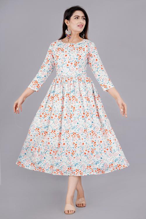 Mintmarie Women's White Maternity/Feeding Kurti (L)