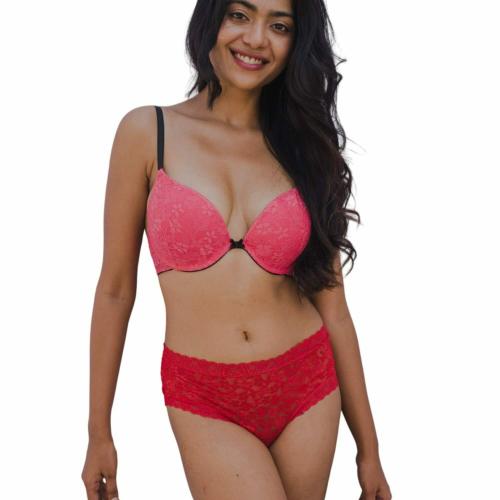 TFW Women's Nylon Blend All Over Lace Hipster Panties with Lace Trims