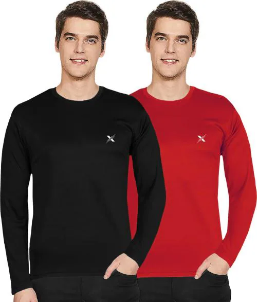Ftx Men Multicolor Solid Polyester Pack Of 2 T-Shirt (Xl)