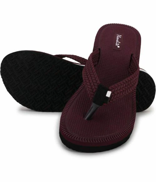 Phonolite Maroon Slippers for Women