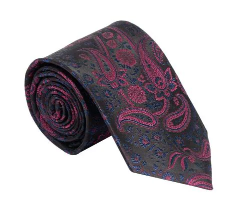 Leonardi Men Wine Pure Silk Necktie