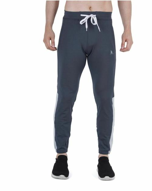 Navyfit Men Dark Grey Solid Polyester Joggers Track Pant Lower (M)
