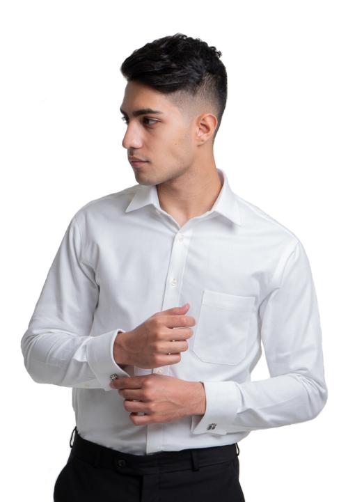 ERAZOR Men's White Cufflink Shirt_L
