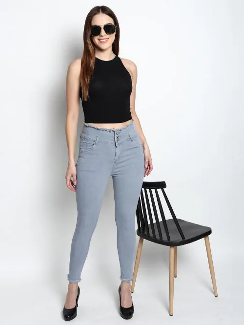 fjerkræ miles Udseende Buy HOLY CHIC PRESENTS BLAST STRAIGHT JEANS FOR 3 BUTTON GREY COLOR FOR  WOMAN AND GIRLS Online at Best Prices in India - JioMart.