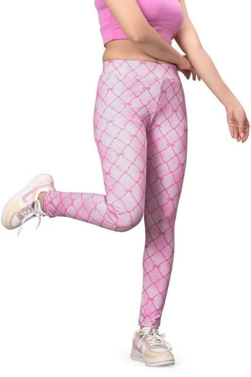 MAHIPATI Women Baby Pink Havi Printed Micro Lycra Fabric Active Wear Jegging (32)