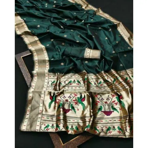 NETSOPO Rajasthani-Bandhani-Saree Traditional-Bandhani-Saree Gujarati-Bandhani-Saree Bandhani-Print-Saree Lehenga-Saree (GREEN)