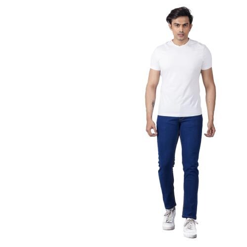 AFLASH Men's Denim Solid, Regular Fit Navy Blue Color Jeans Pant