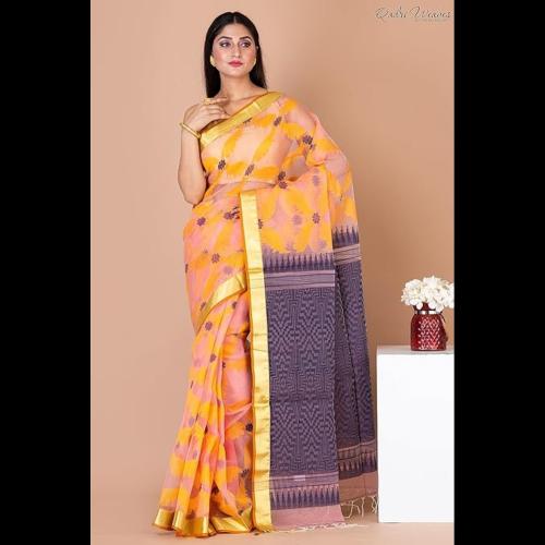 Buy Qadri Weaves Women S Handloom Traditional Yellow Mulberry Kota