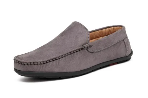 Aramish Grey Velvet Loafers Shoes for Men (Grey)