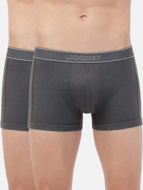 Jockey Men's Asphalt Solid Cotton Trunks
