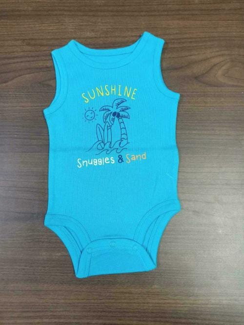 Buy Pelian Unisex Blue Solid Pure Cotton Romper (0 3 M) Online at