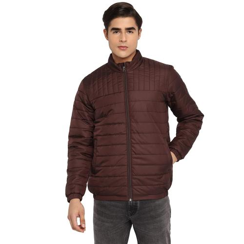 Red Chief Full Sleeve Solid Regular Fit Maroon Polyester Casual Jacket for Men