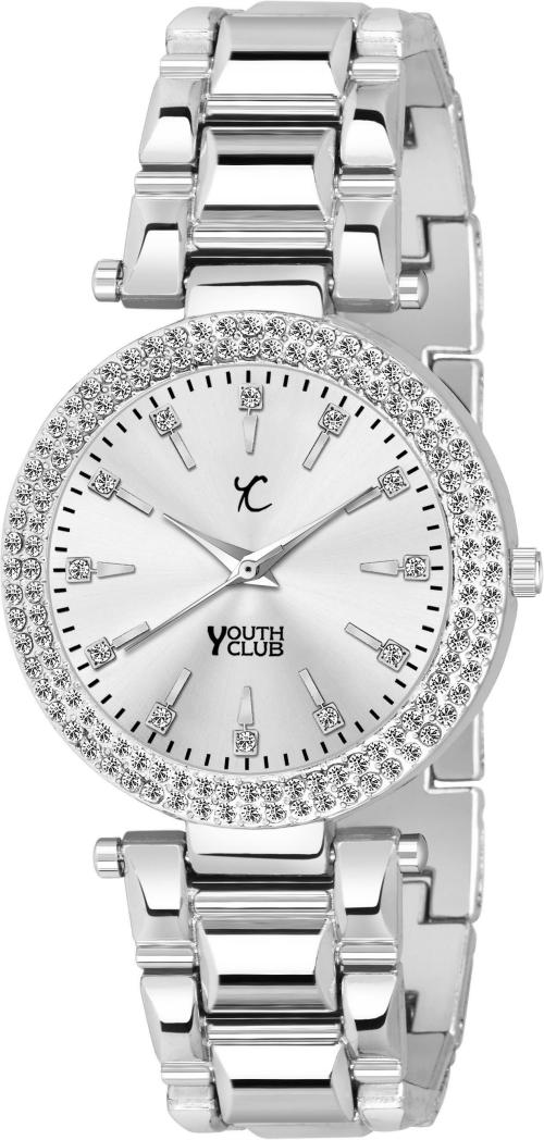 YOUTH CLUB Silver Dial Silver Stainless Steel Strap Analog Watch For Girls (Br-290Sil)