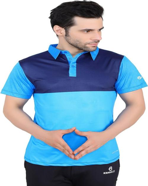 Kragbuzz Men Multicolor Striped Polyester T-Shirt (Xxl)