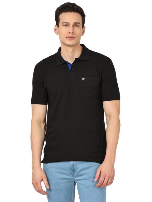OTTO - Black Plain Polo Collar T Shirt - KINGMAN_BLACK Size XXL