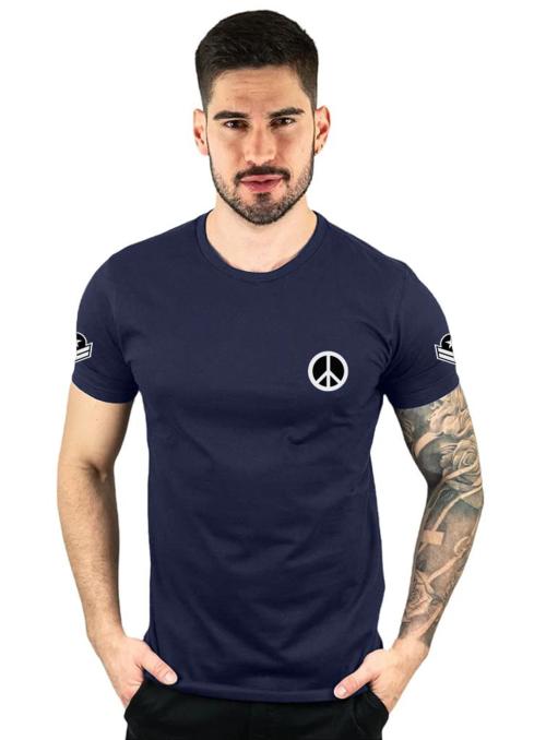 Buy Lazychunks Men Navy Blue Printed Cotton Round Neck T-Shirts Online ...
