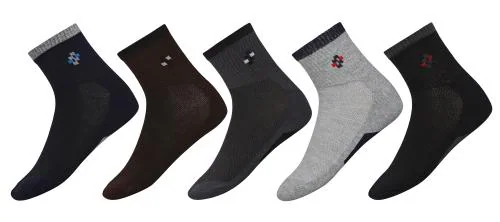 SIDEWOK Men's Cotton Half-Length Printed Sports Socks Combo of 5 Pairs (SCS-HL-11)