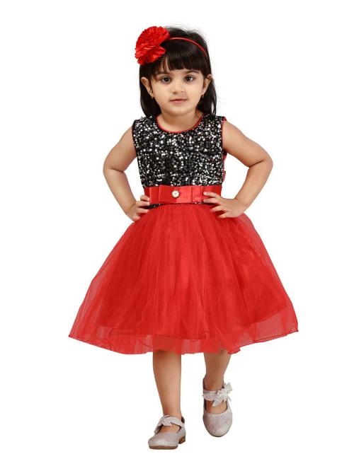 Aarika Girls Red Color Frock